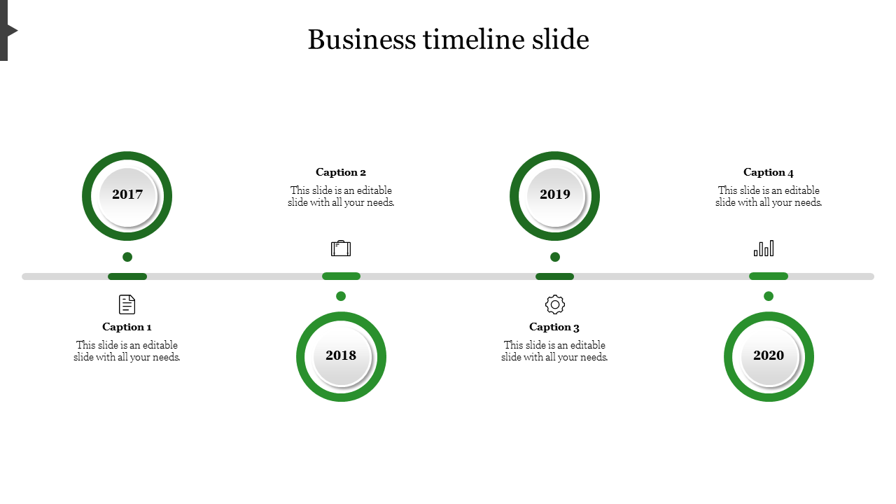 Free - Example Business Timeline Slide PowerPoint Presentation